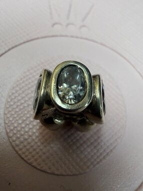 Authentic Pandora Sparkling Clear Oval Lights  Charm Silver